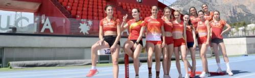 Sonia Molina con la selección española de relevos 4x100 metros 
