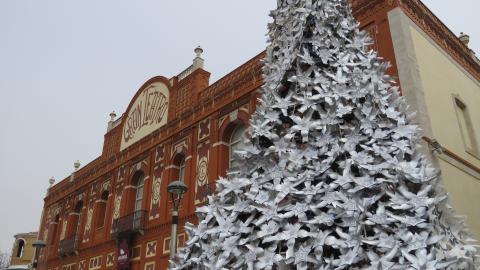 Árbol de Navidad en la plaza del Gran Teatro
