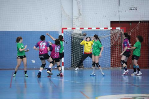 Lance del partido jugado en Toledo por el Handball