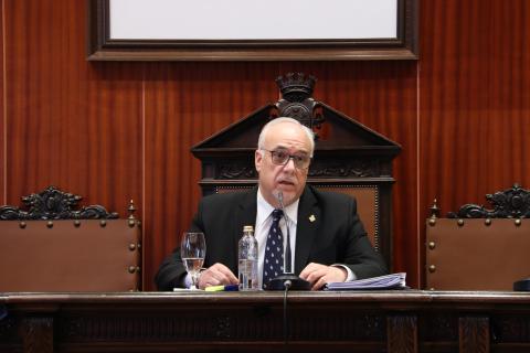 Julián Nieva en el pleno de abril de 2020