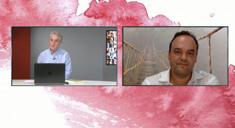 Román Orozco pregunta a José Carlos Díez durante la videoconferencia