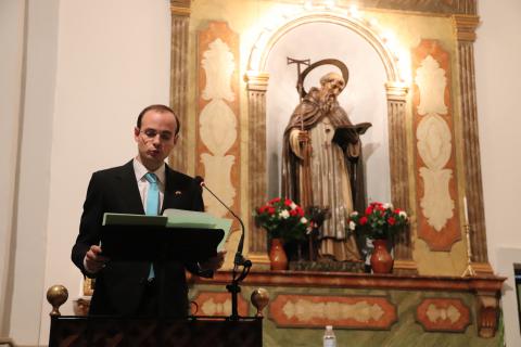 Andrés Juan Vera durante el pregón