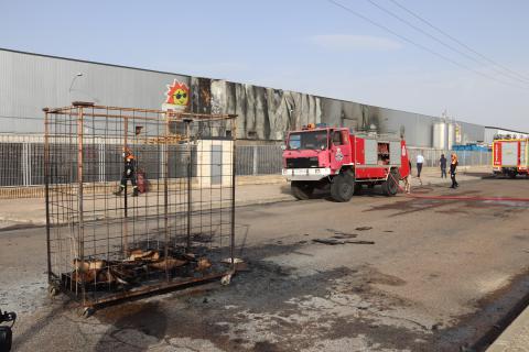 Zona del incendio en la tarde del lunes