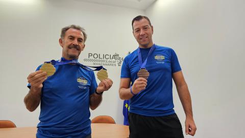 Santos Ruiz y Manolo Pastor (Policía Local de Manzanares), medallistas en los Juegos Europeos de Policías y Bomberos 2023