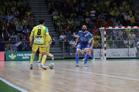 Lance del partido de la pasada temporada en el Olivo Arena entre Jaén y Manzanares