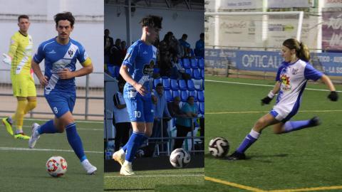 Carlos García (Manzanares CF), Asier Torres (Manzanares CF juvenil) e Isabel Gracia (Tosfrit FF Manzanares)