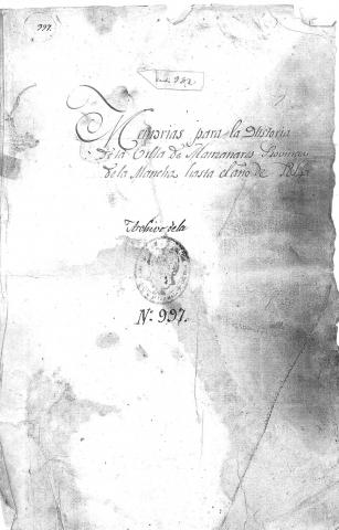 Portada del manuscrito de La Merced
