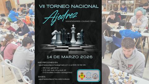 Cartel del VII torneo de ajedrez 'Ciudad de Manzanares'