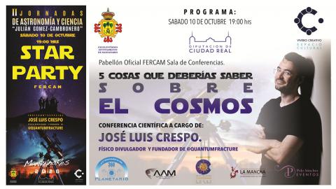 Conferencia de QuantumFracture en las II jornadas de astronomía y ciencia 'Julián Gómez-Cambronero'