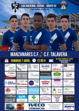 Cartel promocional del partido Manzanares CF-CF Talavera de la Reina