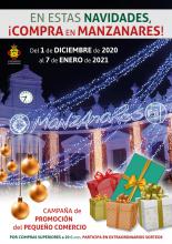 Cartel de la campaña 'En estas Navidades, ¡compra en Manzanares!' 2020-21