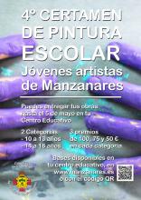 Cartel del IV certamen de pintura escolar 'Jóvenes artistas de Manzanares'