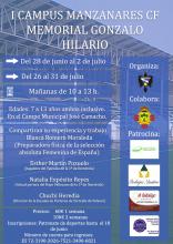 Cartel del I campus Manzanares CF 'Memorial Gonzalo Hilario' (verano 2021)