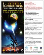 Programación de las I jornadas de astronomía y ciencia 'Julián Gómez-Cambronero'