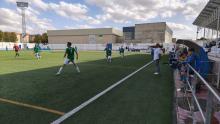Valerio Céspedes en el banquillo del Manzanares