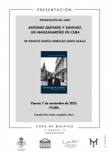 Presentación libro ‘Antonio Quevedo y Sánchez, un manzanareño en Cuba’