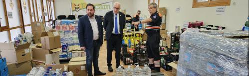 Visita al pabellón de Fercam donde se recogió la ayuda
