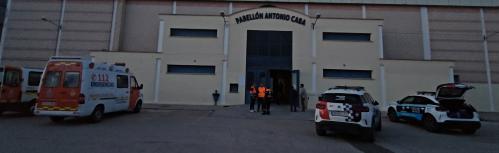 Exterior del pabellón Antonio Caba donde se atendió a viajeros