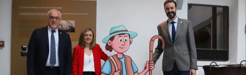 Photocall en la entrada del Museo del Queso Manchego