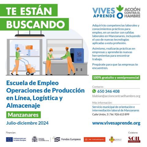 Cartel informativo de la escuela de empleo