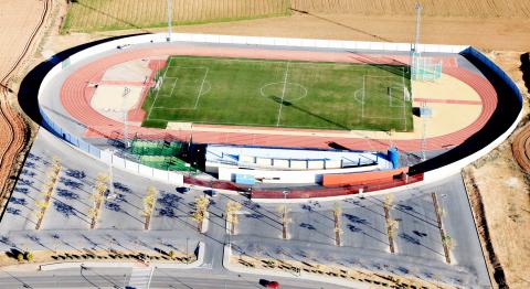 Vista aérea de la pista de atletismo de Manzanares