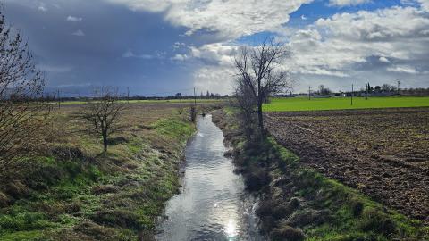 Río Azuer a su paso por Manzanares este 5 de febrero