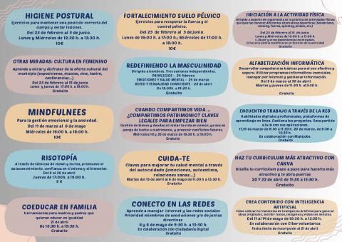 Cursos y talleres Centro de la Mujer (febrero-junio 2026)