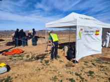 Foto de la actuación de la Guardia Civil en la finca donde se encontraron los restos