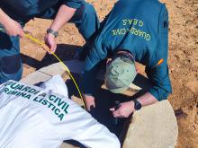 Foto de la actuación de la Guardia Civil en el pozo donde se encontraron los restos