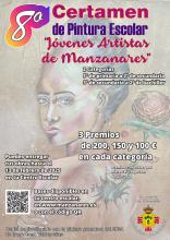 Cartel del VIII certamen de pintura escolar Jóvenes artistas de Manzanares