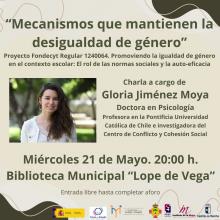 Conferencia ‘Mecanismos que mantienen la desigualdad de género’, Gloria Jiménez Moya