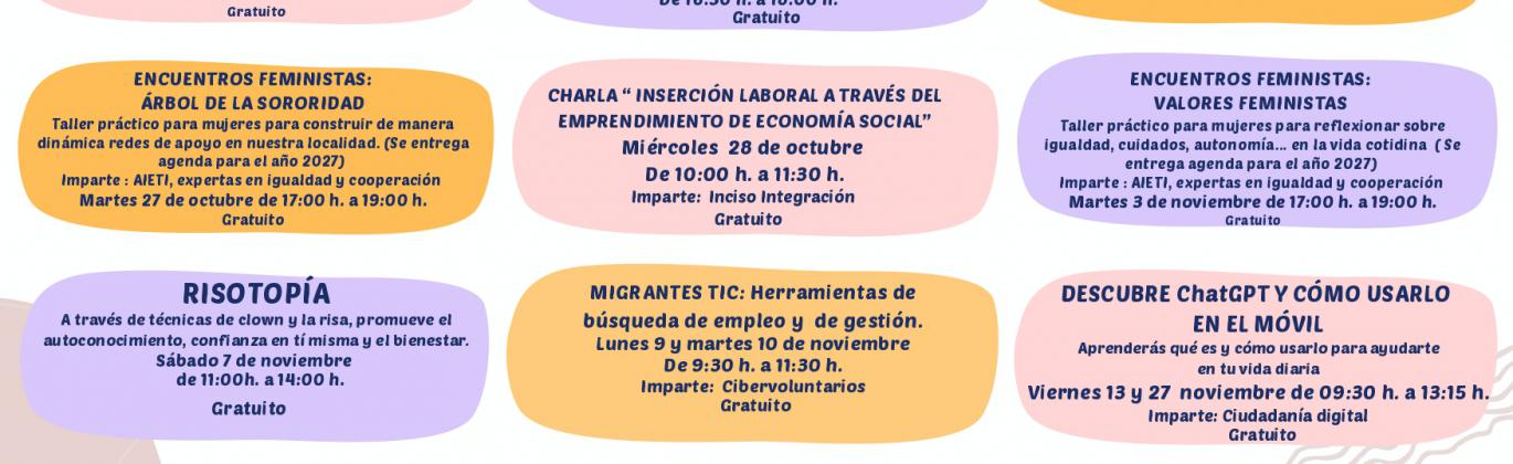 Folleto Cursos Centro de la Mujer octubre 2026-enero 2027